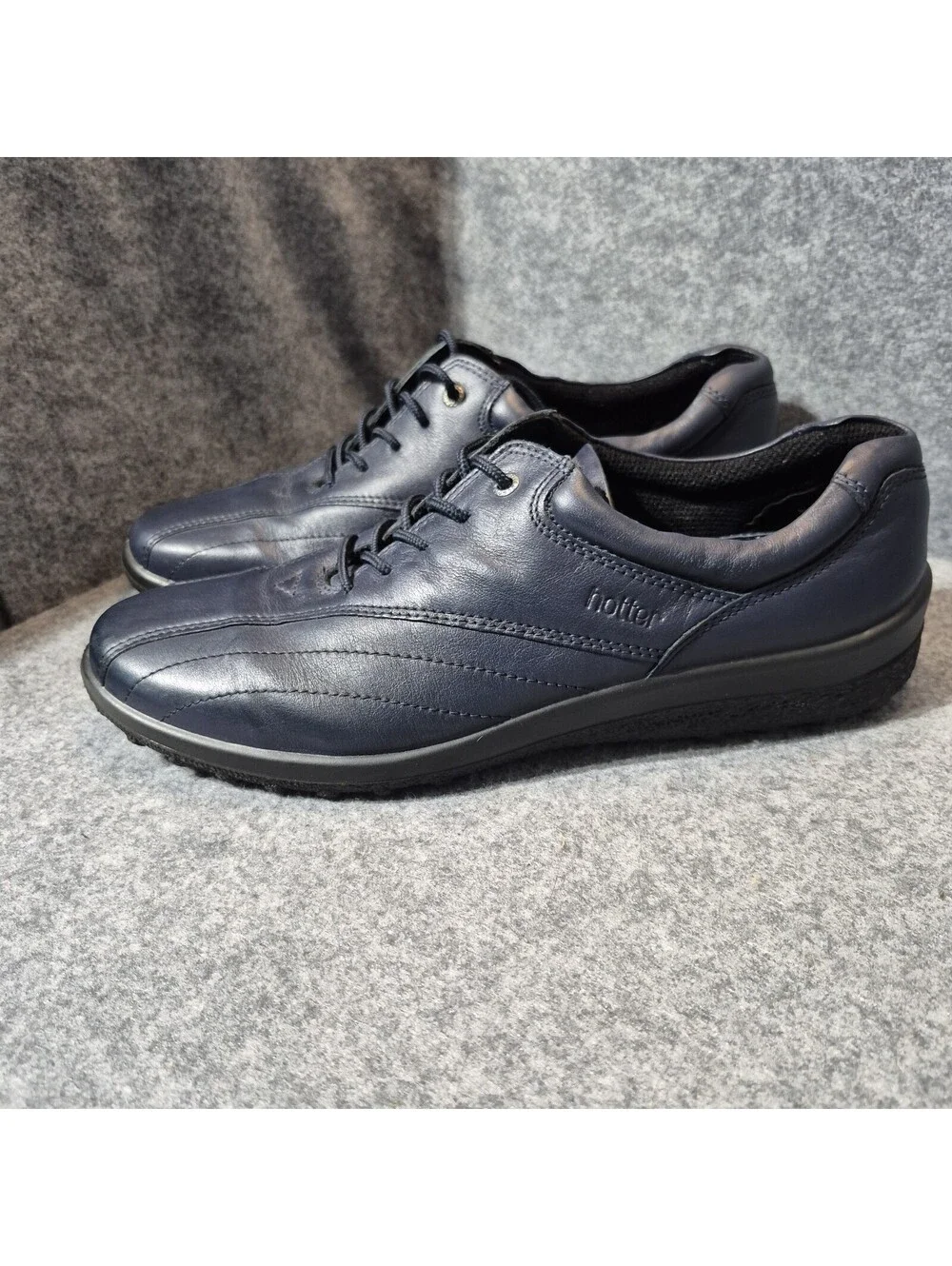 HOTTER Tone ENGLAND us 9.5 Navy Leather Comfort Concept Sneaker Shoe